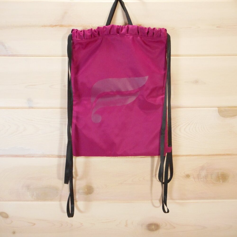 Fabletics Raspberry Quilted Cinch Drawstring Backpack Workout Gym Bag